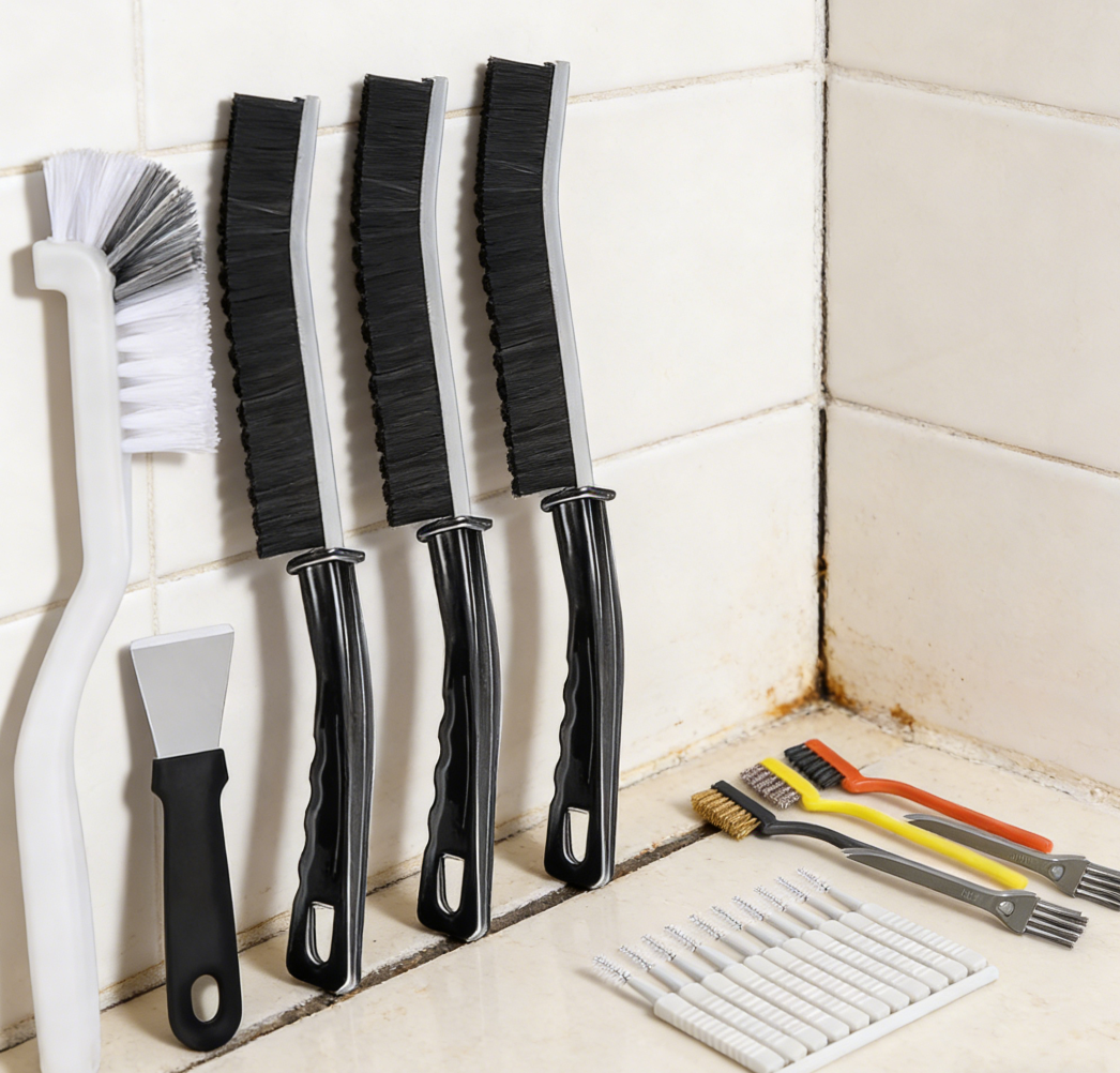 20-Piece Crevice Cleaning Brush Set with Scraper and Shower Brush