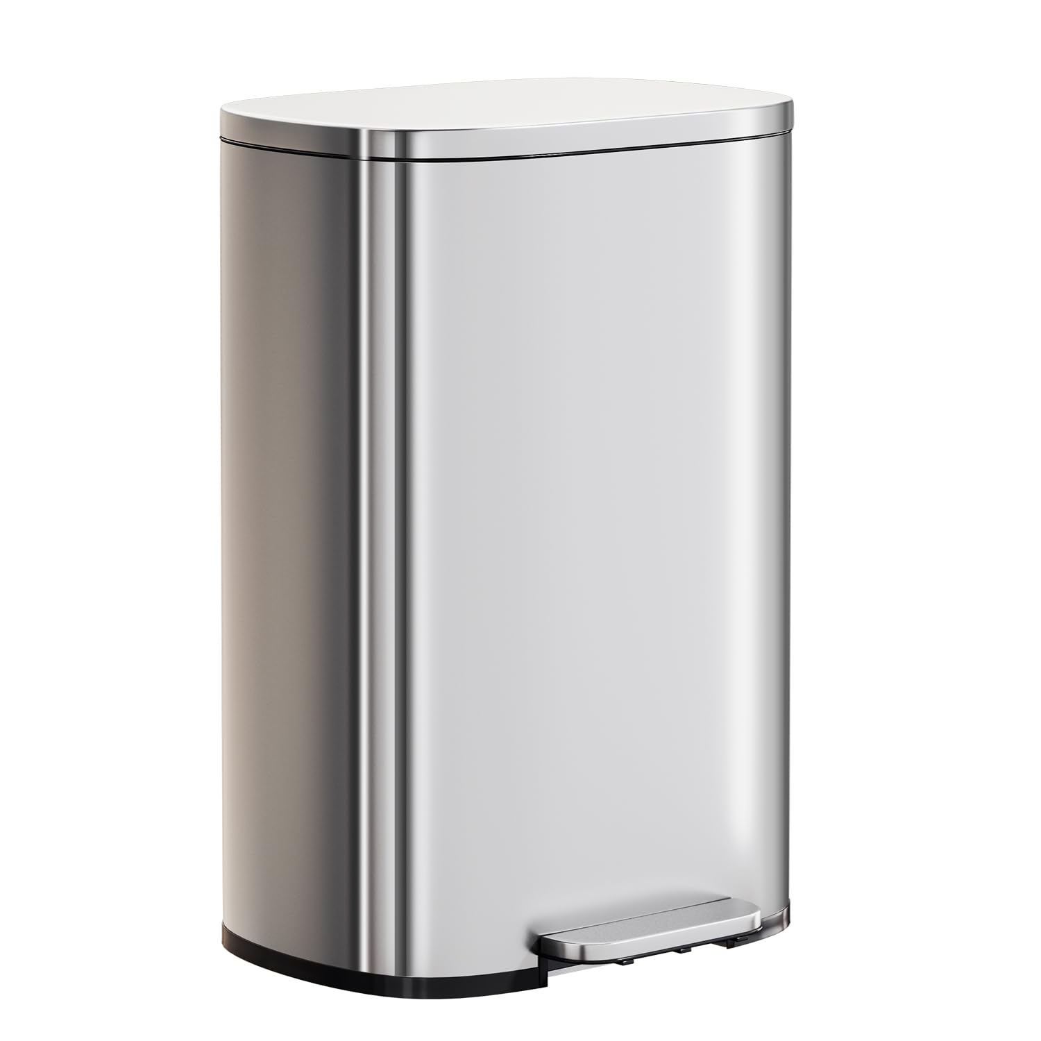 13 Gallon Step Trash Can Stainless Soft Close Inner Bucket